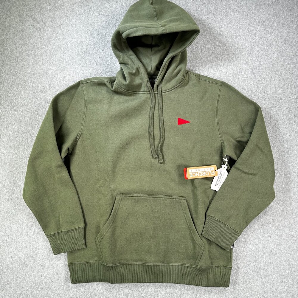 Florence Marine X Burgee Hoodie Forrest Green Organic Cotton Mens Surf Outdoors - Picture 2 of 6